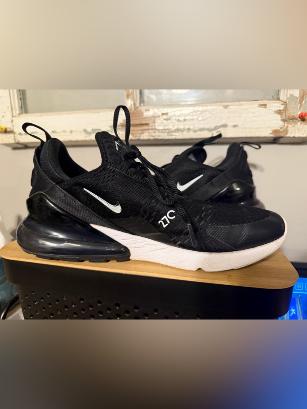 Nike Air Max 270 AH6789-100 Women's White/Black Running Sneaker Shoes JN714 - Picture 6 of 9